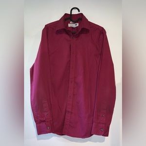 Men’s Size M Red and White Dotted Button Down Shirt